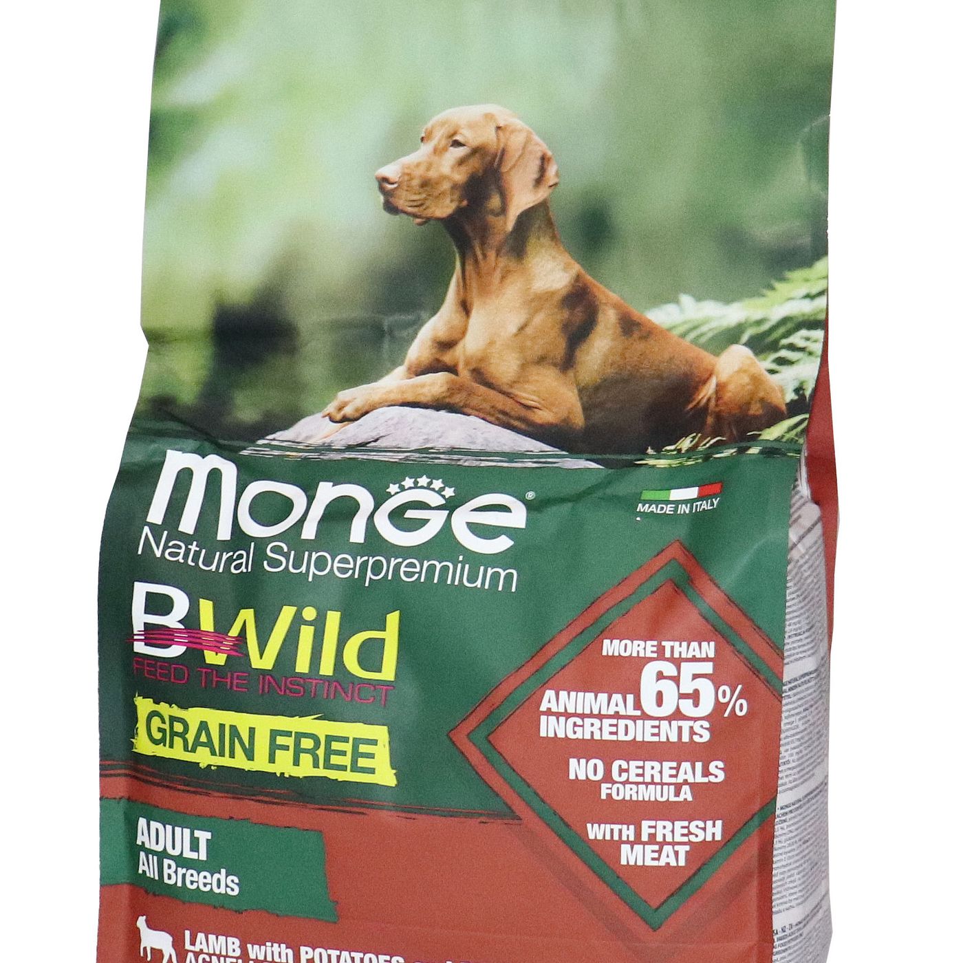 Сухой корм Monge Dog BWild GRAIN FREE для собак, беззерновой, из мяса ягненка с картофелем 2,5 кг — фото 2