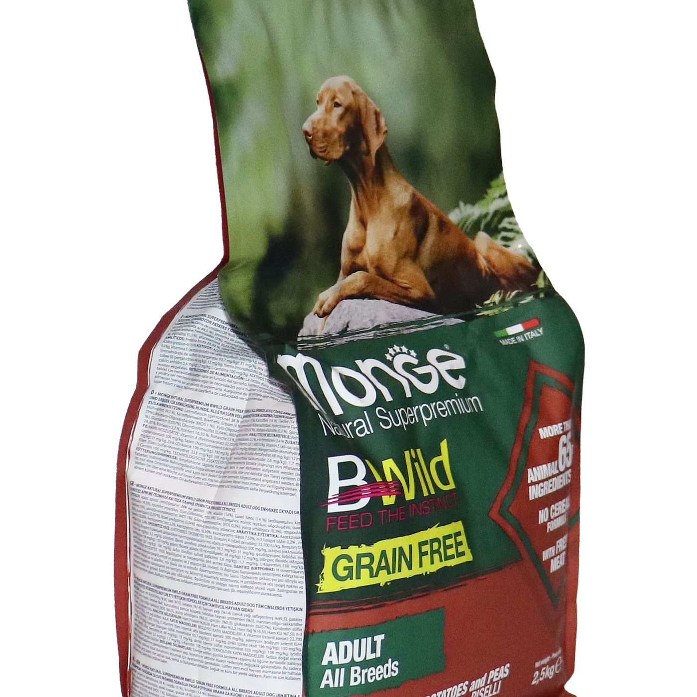 Сухой корм Monge Dog BWild GRAIN FREE для собак, беззерновой, из мяса ягненка с картофелем 2,5 кг — фото 26