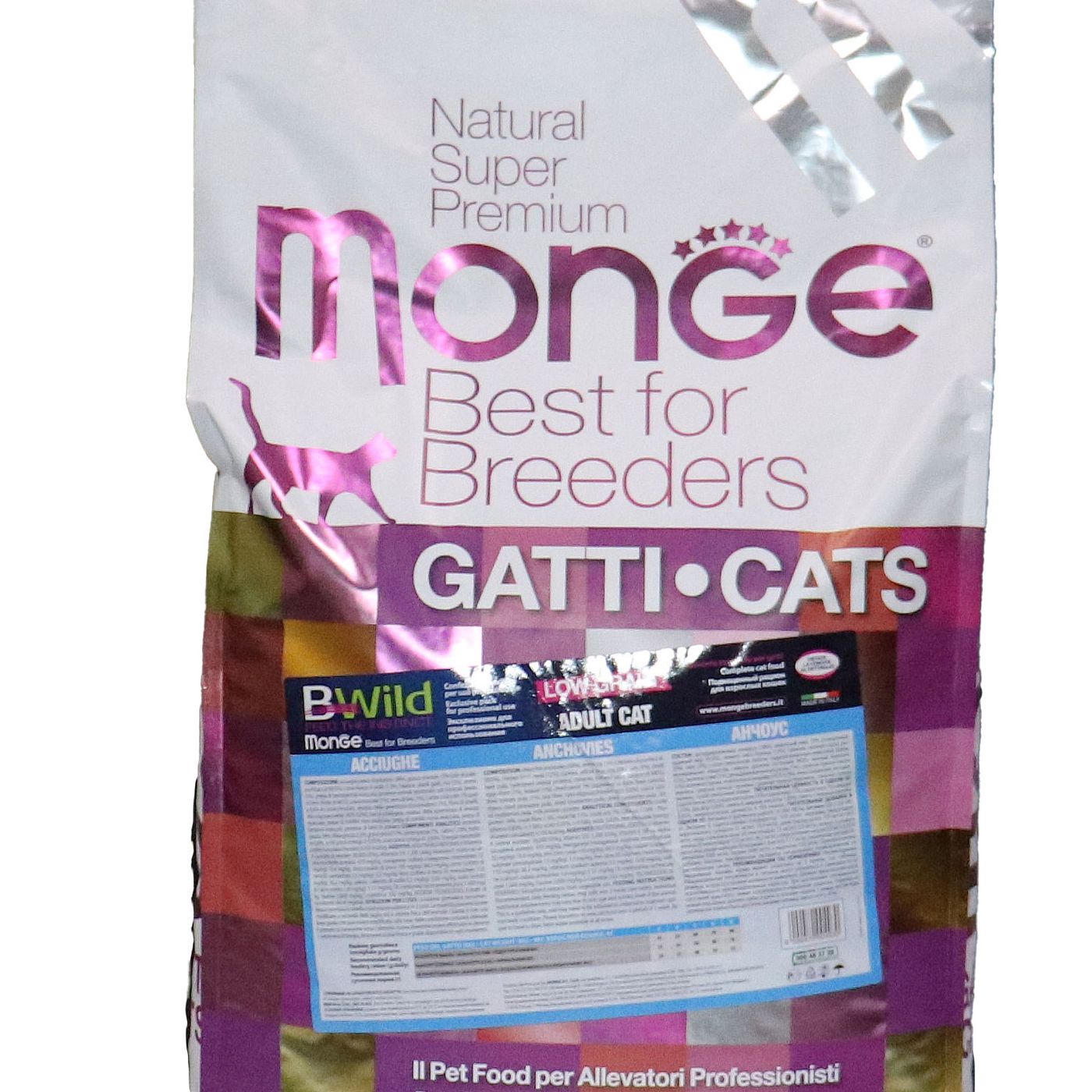 Сухой корм Monge Cat PFB BWild LOW GRAIN для взрослых кошек, низкозерновой, из анчоуса 10 кг — фото 2