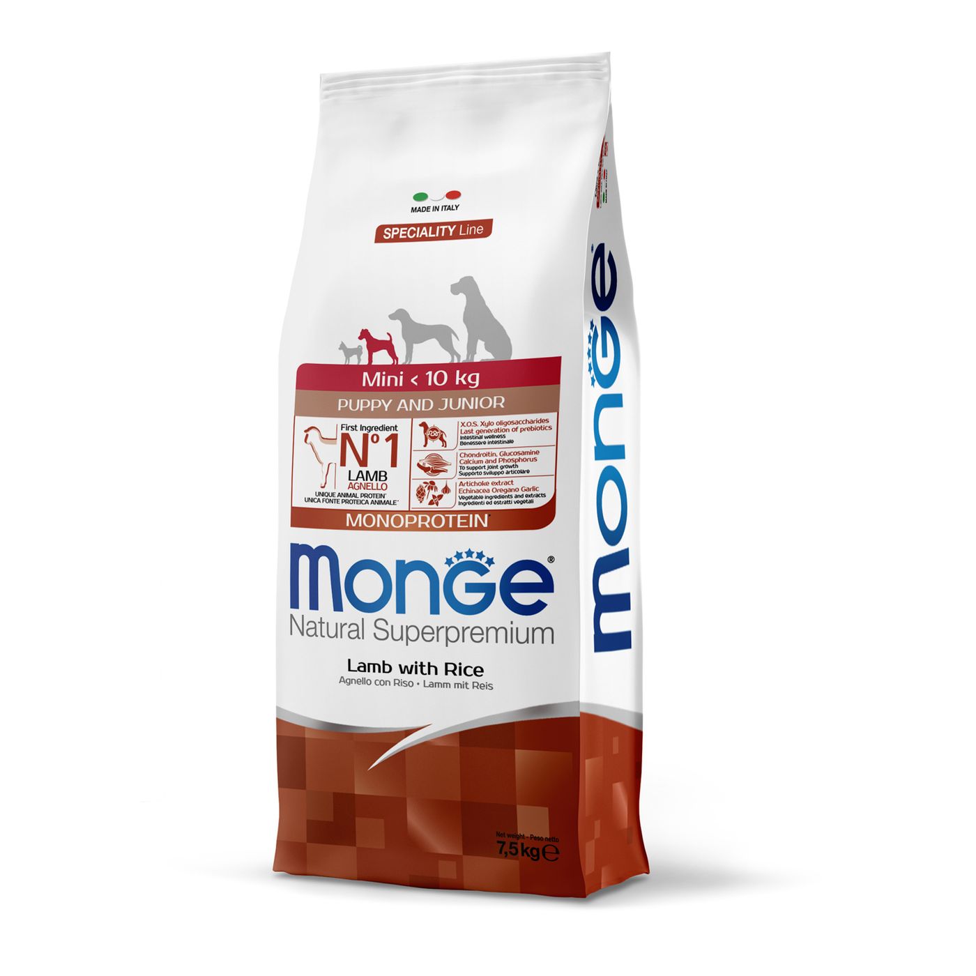 Сухой корм Monge Dog Speciality Line Monoprotein для щенков мелких пород, из ягненка с рисом 7,5 кг — фото 3