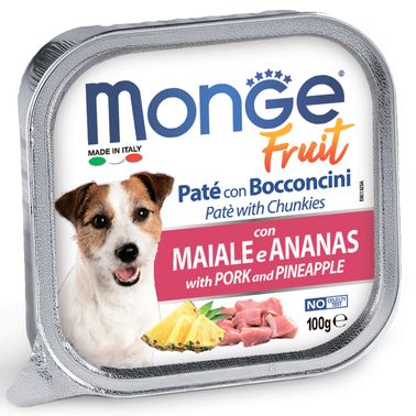 Monge Dog Fruit консервы для собак свинина с ананасом 100г