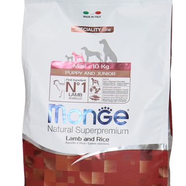 Сухой корм Monge Dog Speciality Line Monoprotein Mini для щенков мелких пород, из ягненка с рисом 800 г