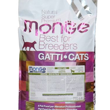 Сухой корм Monge Cat PFB Sensitive для кошек, с чувствительным пищеварением, из курицы 10 кг