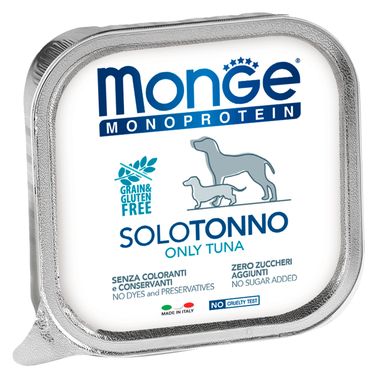Влажный корм Monge Dog Monoprotein для собак, паштет из тунца, консервы 150 г
