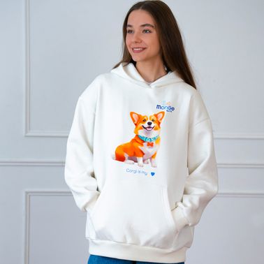 Худи AVALON корги / молочный  Monge Gift S