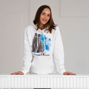 Monge Gift Shop collection 2023 толстовка белая Шотландская вислоухая кошка (Скоттиш фолд) М