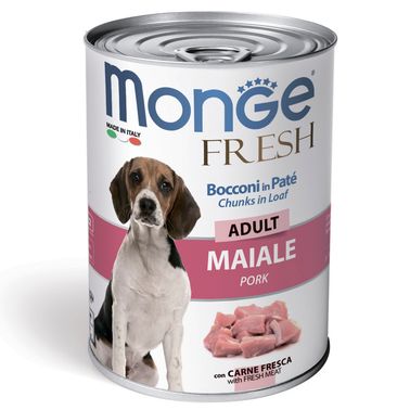Monge Dog Fresh Chunks in Loaf консервы для собак мясной рулет свинина 400г