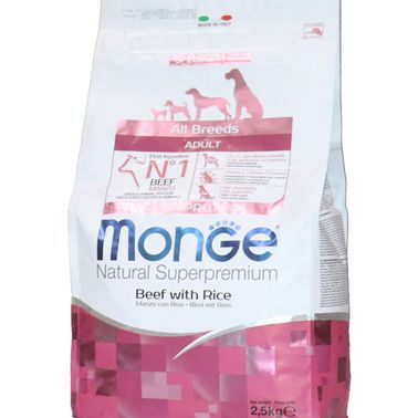Сухой корм Monge Dog Speciality Line Monoprotein All Breeds Beef and Rice для взрослых собак всех пород, из говядины с рисом 2,5 кг