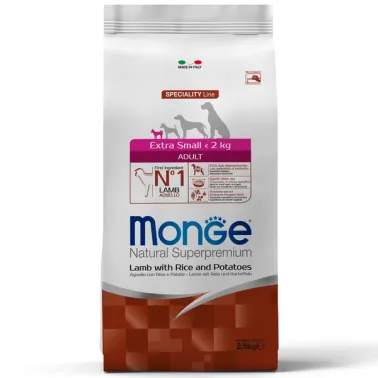 Сухой корм Monge Dog Speciality Line Extra Small для взрослых собак миниатюрных пород, из ягнёнка с рисом и картофелем 2,5&nbsp;кг
